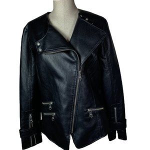 Nanette Lepore Vegan Leather Biker Jacket M